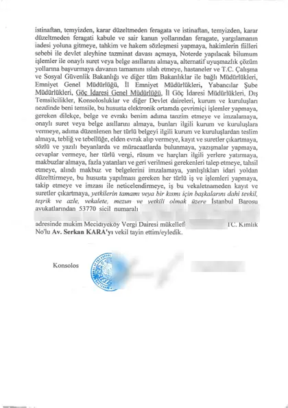 General power of attorney of the Consulate-General of Uzbekistan in Istanbul, sealed second page